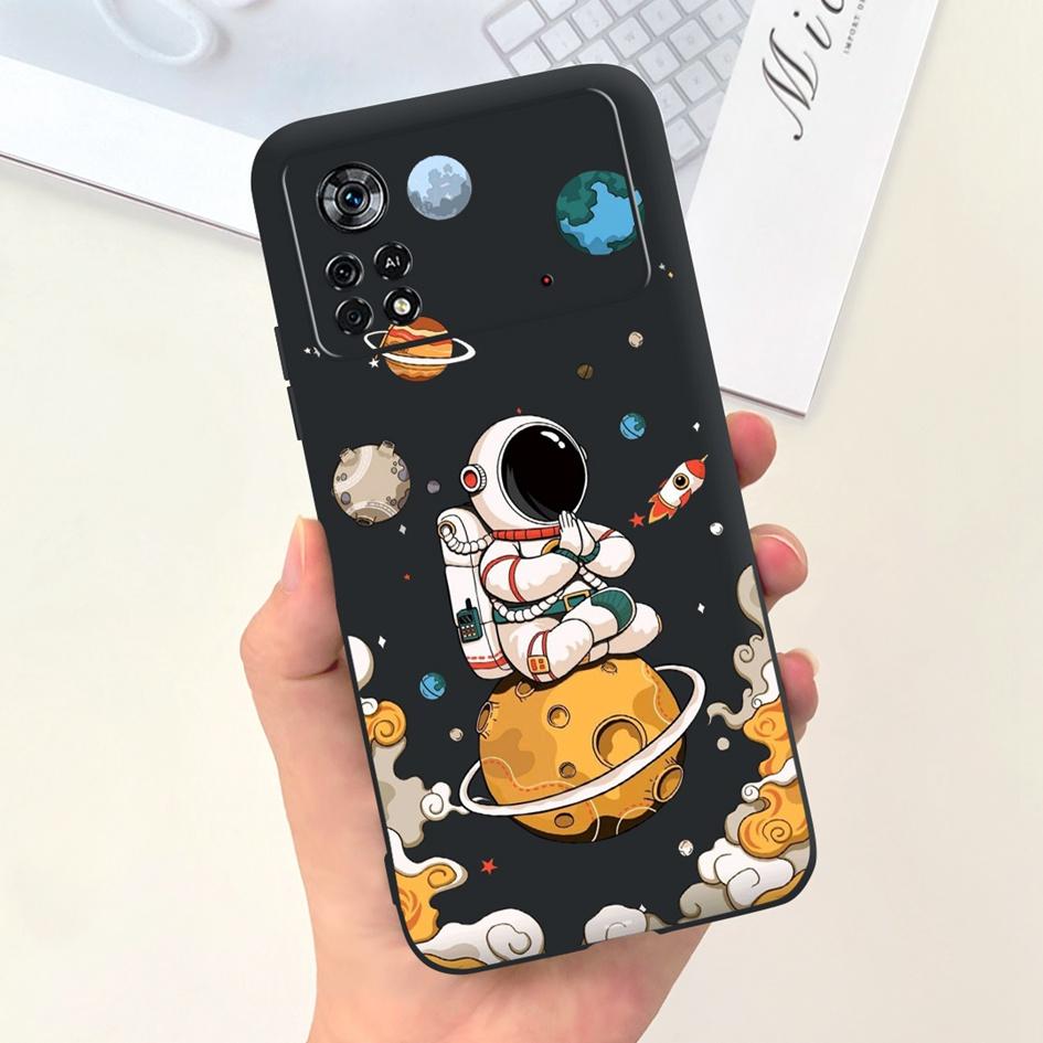 For Xiaomi Poco X4 Pro 5G Case Cute Astronaut Shockproof Silicone Soft Funda Phone Cover For Xiomi Poco X4 Pro Protective Bumper