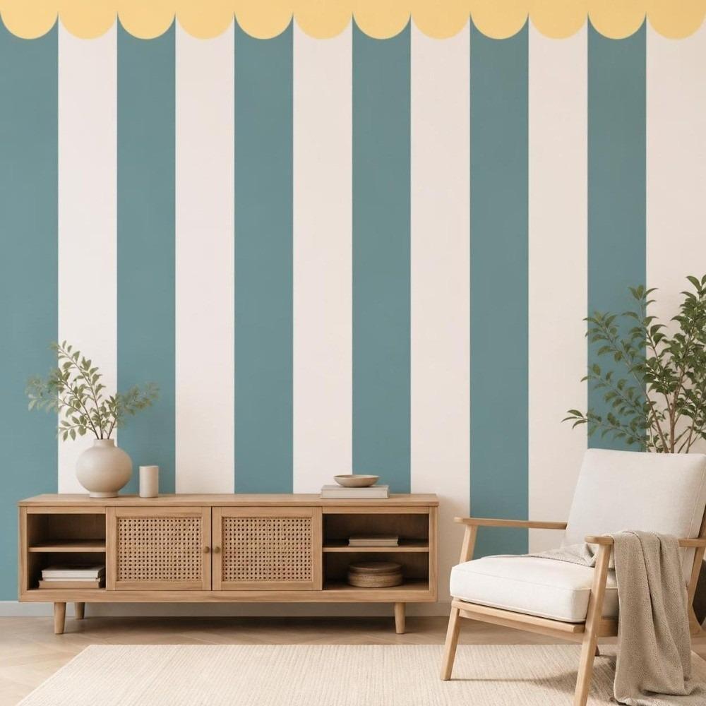 Scalloped Border Wall Decals Waterproof Peel Stick Wallpaper Wall Stickers Indoor Home Decor