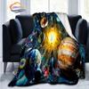 Space Universe and Many Planets In Galaxy Series Fashion Flannel Blanket Solar System Wallpaper Blanket Sofa Bed Warm