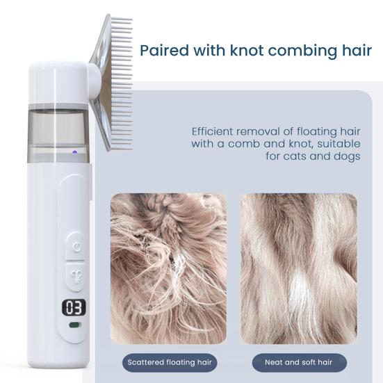 Электрическая расческа от вшей Беспроводная Перезаряжаемая 2-в-1 Вакуумная расческа Портативная расческа от гнид Средство для удаления блох Расческа с мелкими зубьями для домашних животных Взрослых Детей Все типы волос