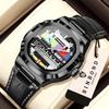 BINBOND TV Memory Quartz Watch For Men Luxury Auto Day Week Display Luminous Waterproof Men's Watches Sturdy Leather Reloj