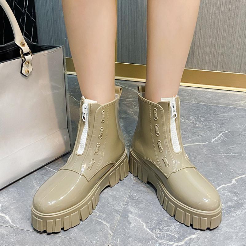 Резиновые сапоги для женщин, непромокаемая обувь для дождя, противоскользящие галоши на платформе, садовые сапоги для дождя