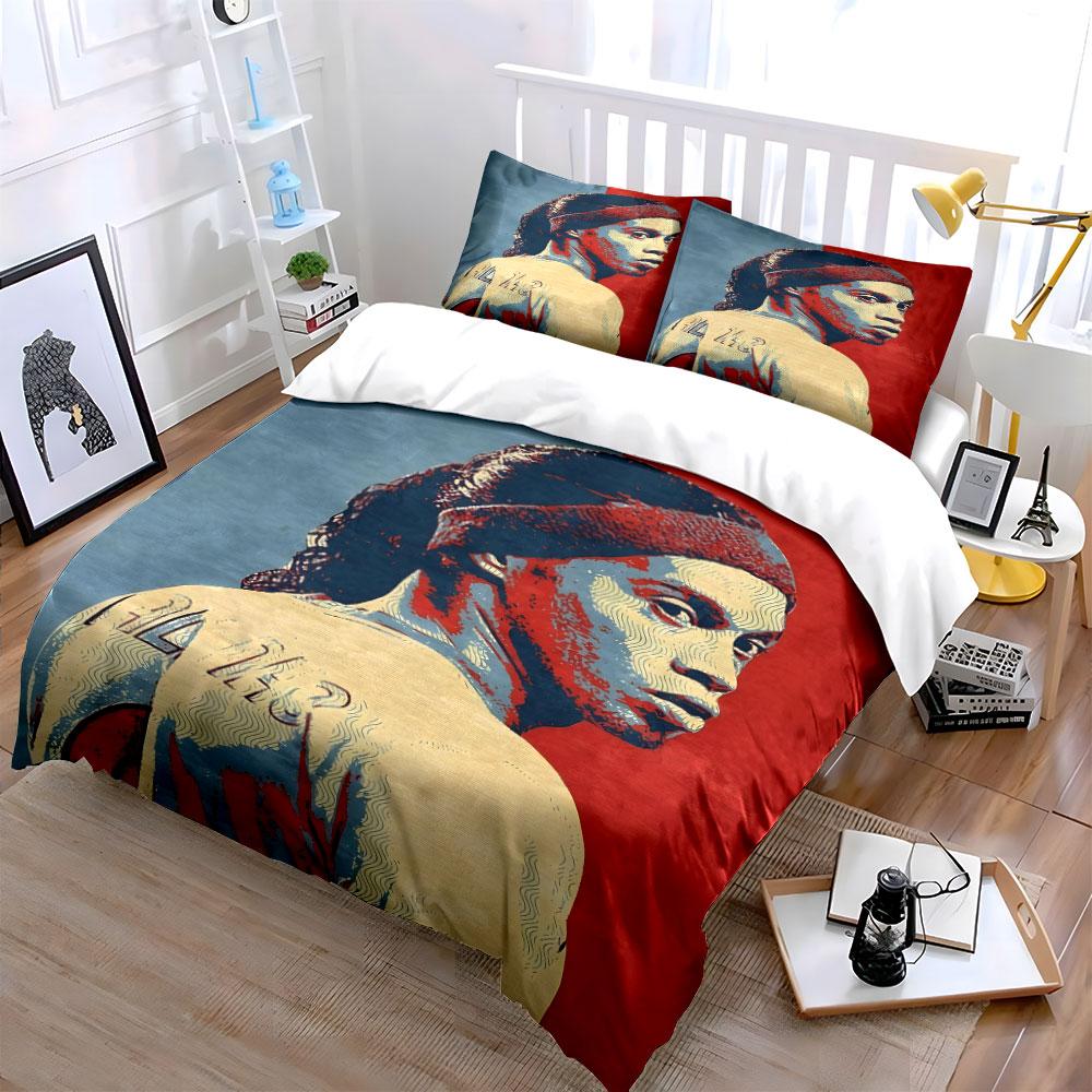 Portrait of a footballer. Bedding sets Duvet cover sets Duvet covers Pillowcases(1 * Duvet Cover 2 * Pillowcases without duvet insert)