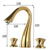 Gold Basin Faucets Total Brass Black Bathroom Faucet Sink Faucets 3 Holes Hot And Cold Waterfall Faucet Water Tap