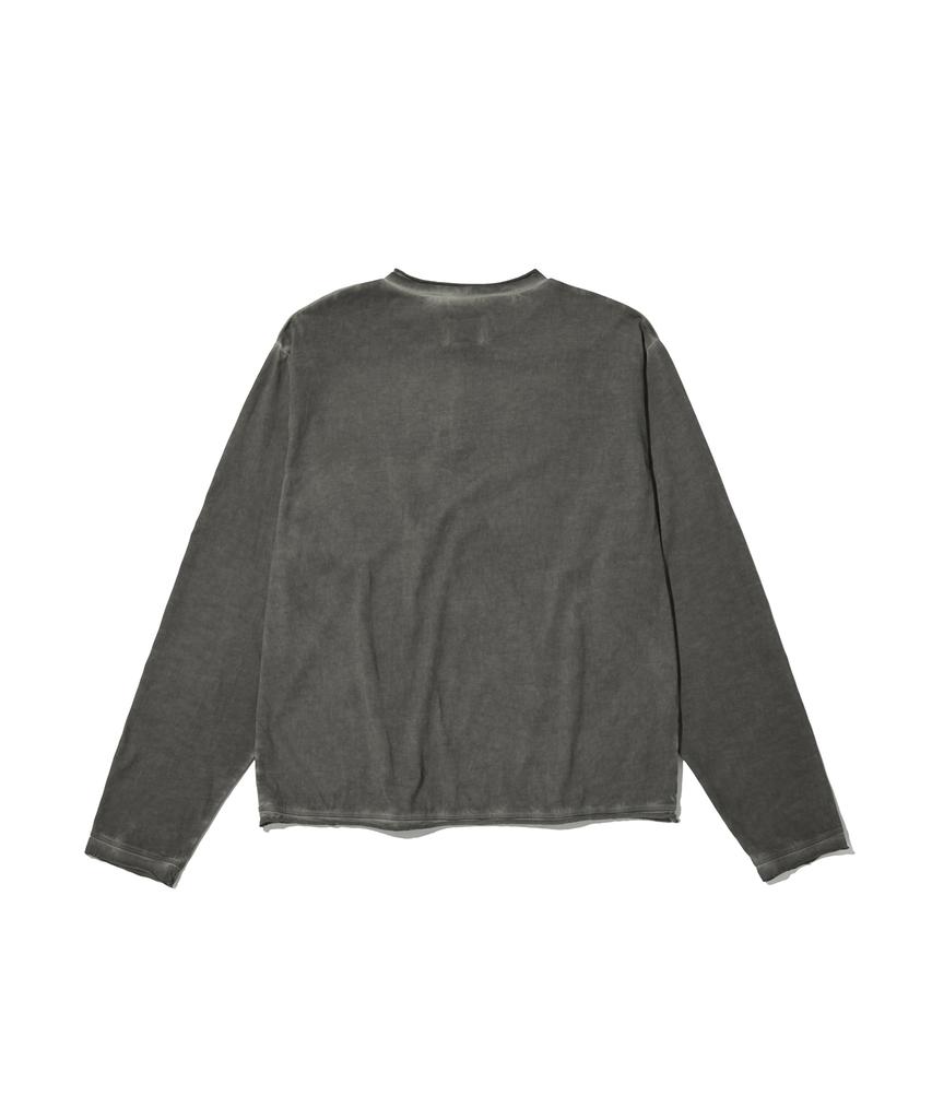 SUADE Washed Henley Neck [Charcoal Gray]