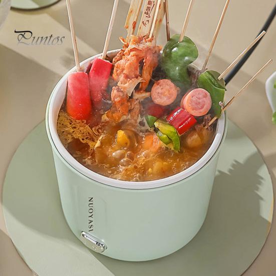 Электрическая кастрюля 1 л, мини-плита для рамэна, защита от перегрева, легко чистится, портативная, многофункциональная, электрическая кастрюля с вилкой стандарта США