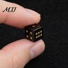 Tabletop Game Dice Natural Hand Carved Stone Dice, Mini Healing Faux Crystal Casual Night 6-Sided Golden Dots for Board Game, Casino Polished