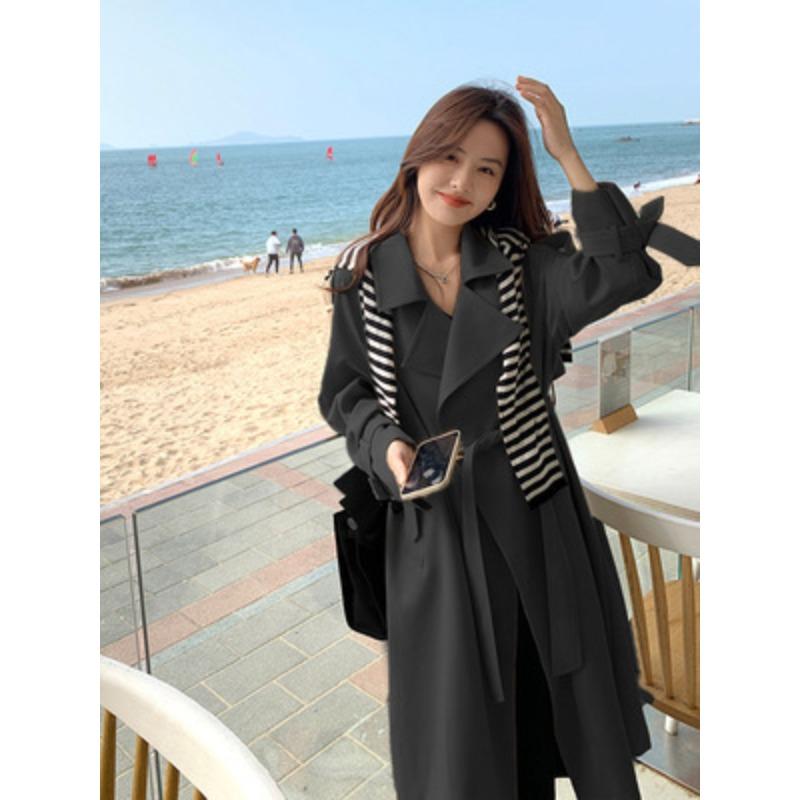 Белый плащ для женщин Новый стиль британский ретро весенне-осенний стиль средней длины для невысоких людей