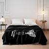 "Black Eagle Emblem with German Text Design Flannel blanket for bedroom, living room, sofa, and nap sofas"
