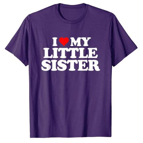 Футболка I Love My Sister Я люблю мою сестру Графическая футболка Топы Смешные надписи Буквы Принтованные Наряды Семейная парная одежда