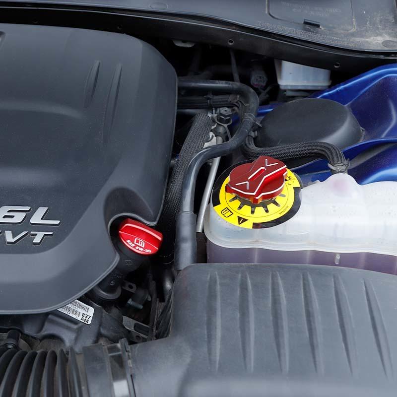 Engine Oil Radiator Decorative Cover Protective Sticker For Dodge Challenger For Dodge Charger 2009 Up For 300C 2012 Up ABS Interior Accessories