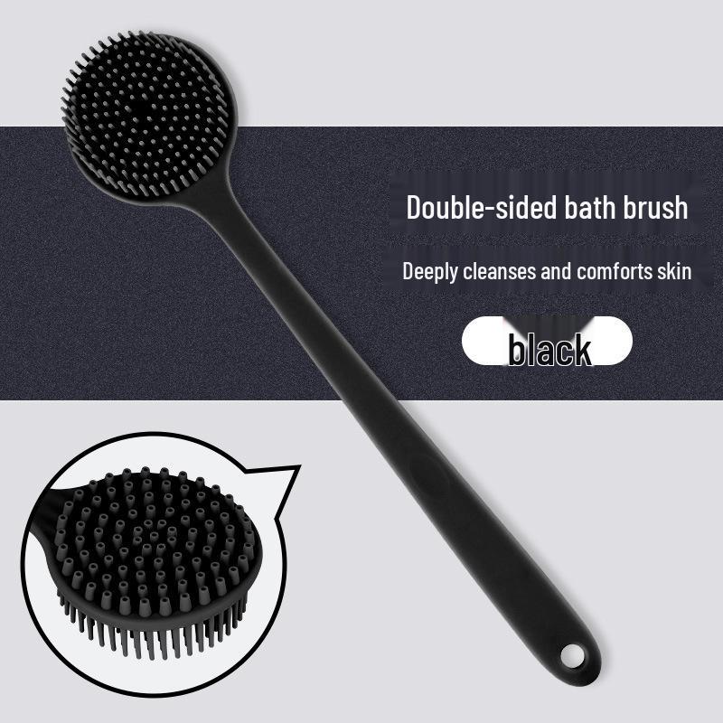 Silicone Long Handle Bath Brush & Double-Sided Back Scrubber