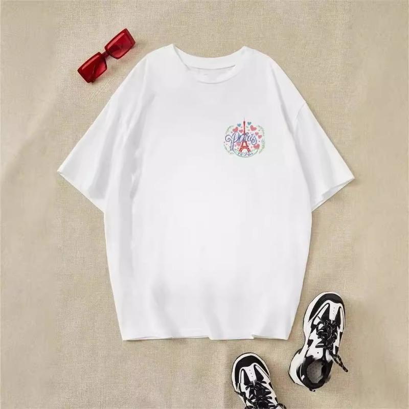 Летняя женская футболка из чистого хлопка с короткими рукавами, модная, трендовая, брендовая, свободная, с круглым вырезом, футболки для женщин