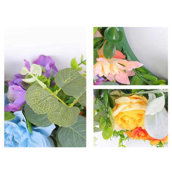 Весенний венок на дверь 17,7 дюймов, цветочный венок из зелени, искусственные цветы, украшение для входной двери фермерского дома