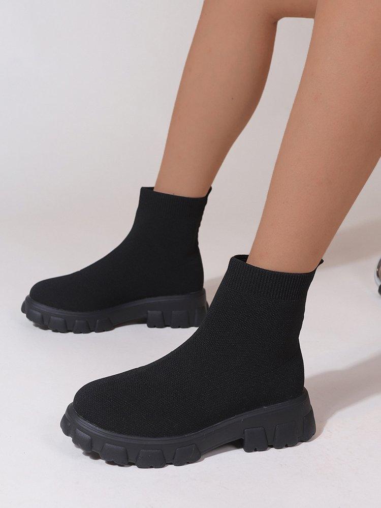 Fashion 2025 New Women Luxury Plus Size Women's Boots Couple Socks Shoes Women's Thick Bottom Casual Knitted Ankle Boots