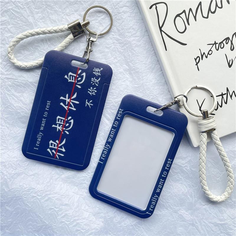 Чехол с мультяшным принтом, идентификационная бирка, чехол для рабочей карты с эластичным ремешком на запястье, держатель для бейджа, чехол для деловой карты доступа