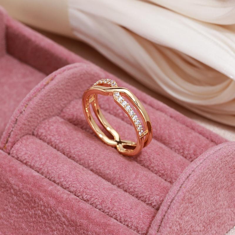 Классические женские кольца Kinel с натуральным цирконом, двухслойный дизайн, современные модные украшения