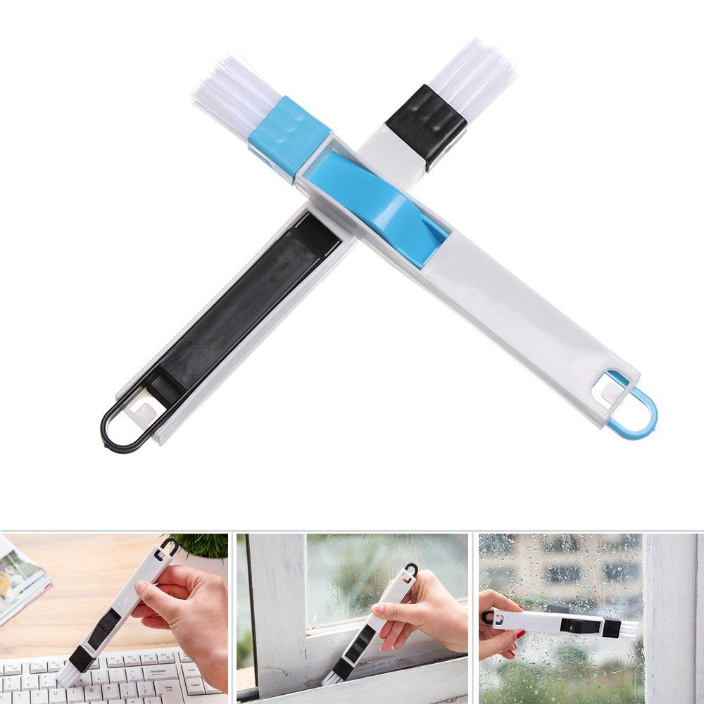 Household  Kitchen Bathroom Dirt Remover Keyboard Brush 2 In 1 Grooves Cleaning Tool Desk Set