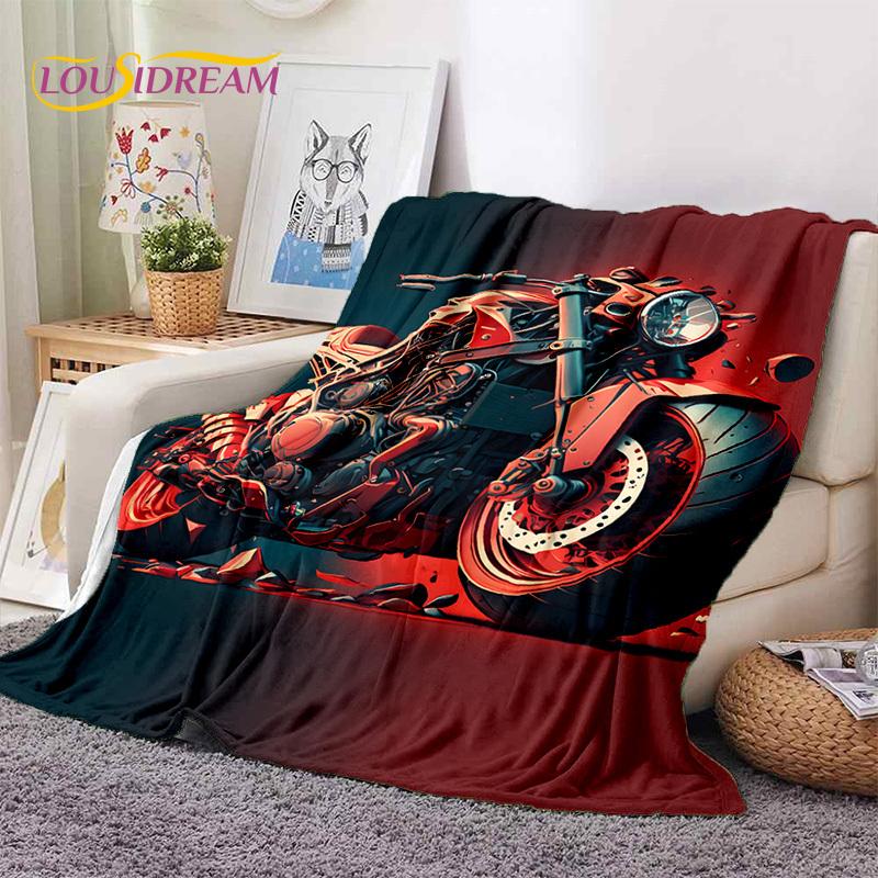 Motocross Motorcycle Soft Blankets,Keep Warm Throw Blanket Comfortable Blanket for Picnic Beds Sofa Home Bedroom Hiking Gift