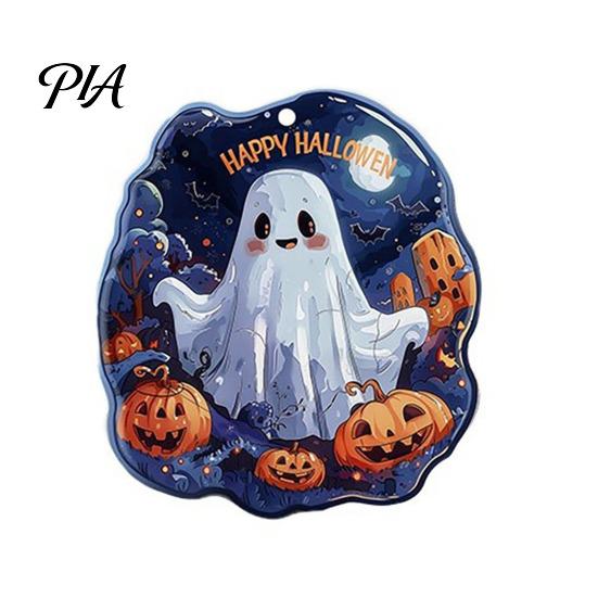 Decorative Car Rearview Mirror Pendants Halloween Ghost Keychain, Spooky Pumpkin Keyring Pendant, Holiday Themed Party Supplies Cute Heart Bag