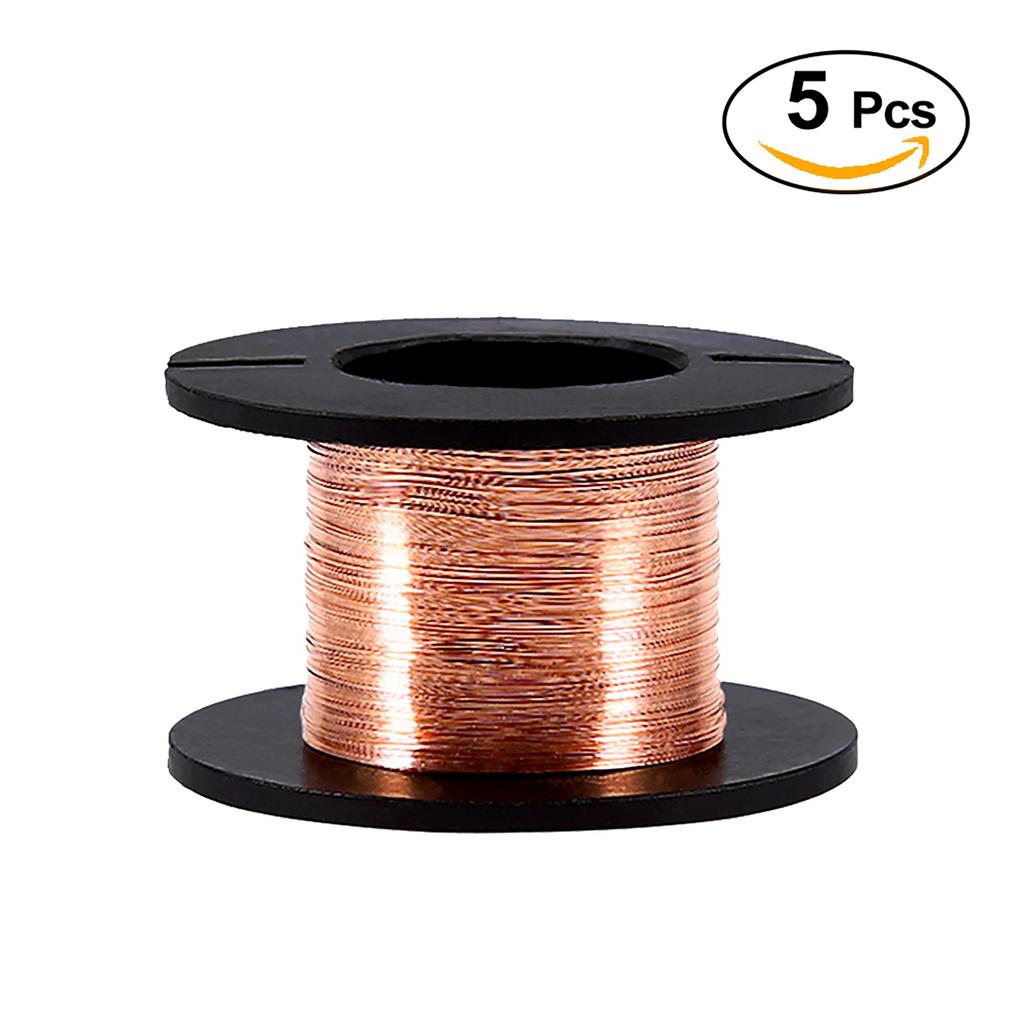 5pcs 0.1mm Enameled Wire Copper Winding Wire Enamelled Repair Wire Length 12m