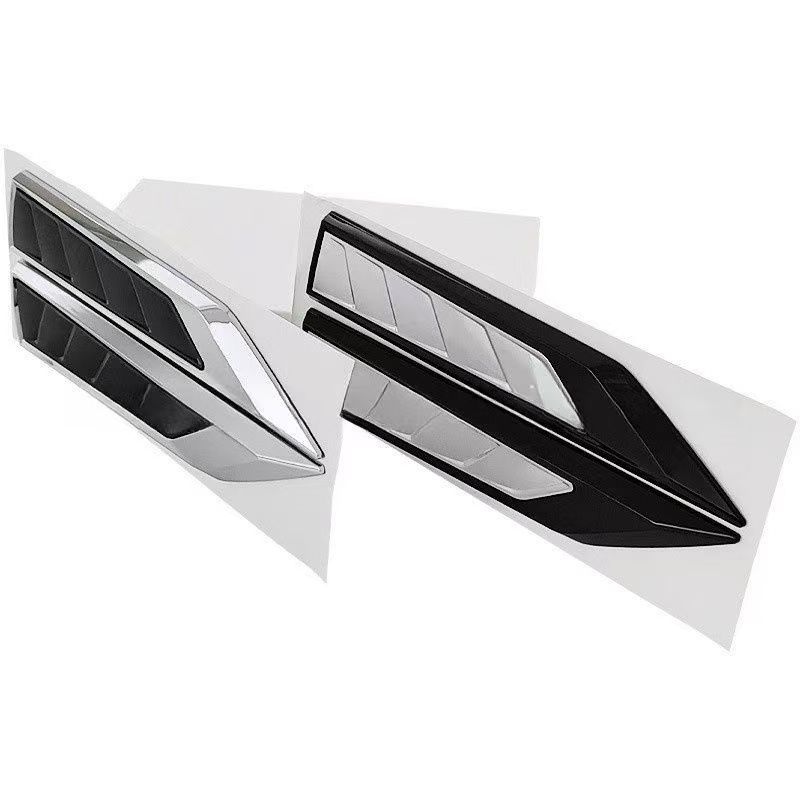 1 Pair ABS Shark Gills Blade Logo Car Badge Sticker Side Fender Rear Trunk Emblem Decal for SUV Car Truck Sports Car Racing Car