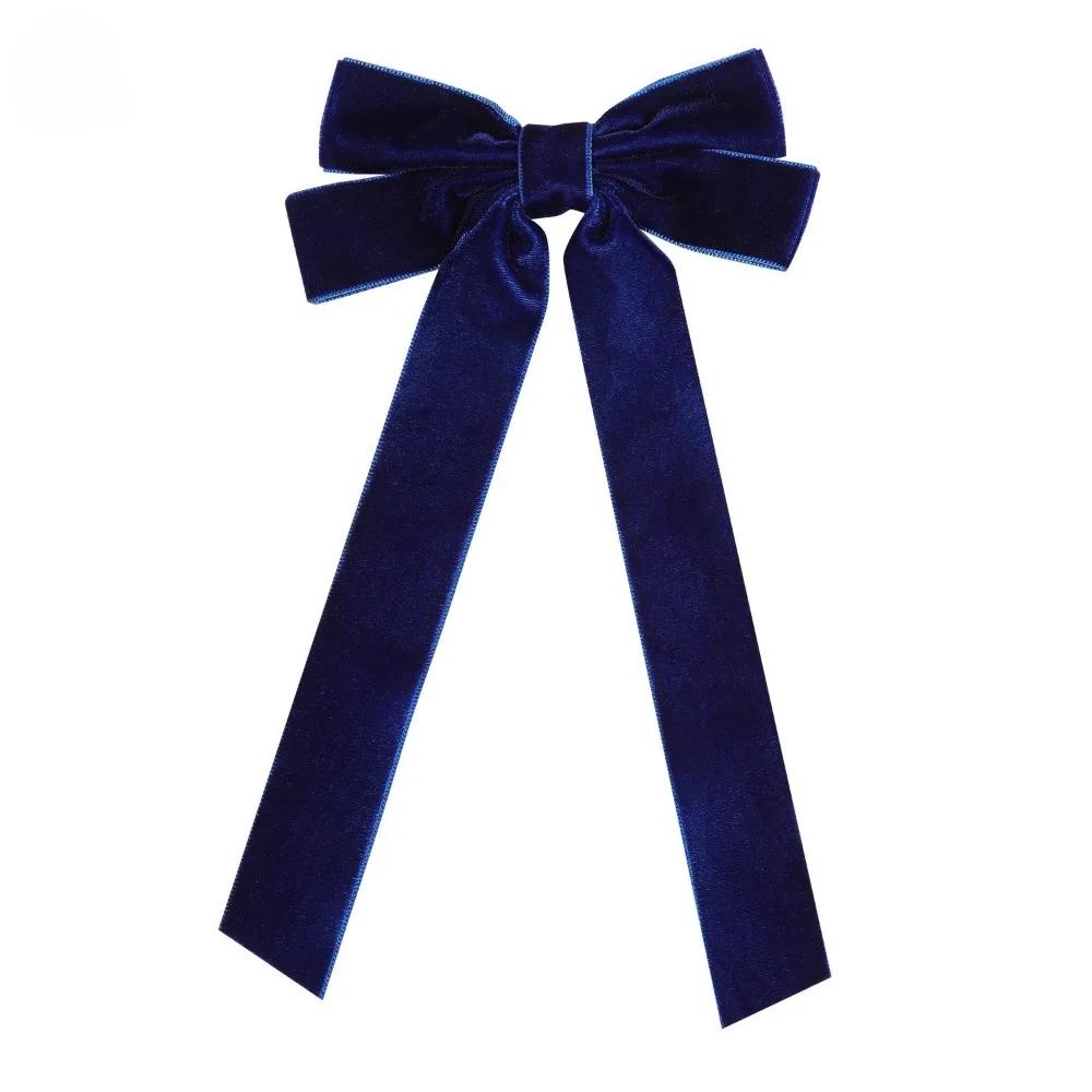 2Styles Velvet Bowknot Hair Clips для женщин Элегантные потные двойные банты Длинные заколки-кисточки Шпильки для укладки волос Корейские аксессуары