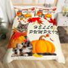 Happy Thanksgiving Duvet Cover Fall Maple Leaf Bedding Set Microfiber Gnome Gold Pumpkin Farm Harvest Comforter Cover Twin King