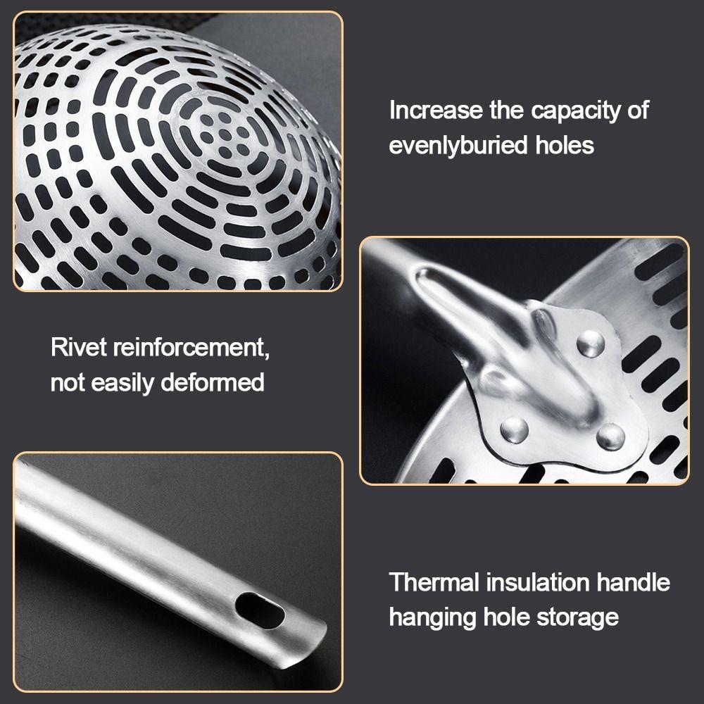 Stainless Steel Colander Long Handle Oil Frying Kitchen Fried Food Net Sieve Tool Spoon Leaky Spoon Household Cooking Tool