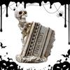 Resin Crafts Halloween Skull Pen Holder Funny Skeleton Toothbrush Holder  Home Desktop Decoration