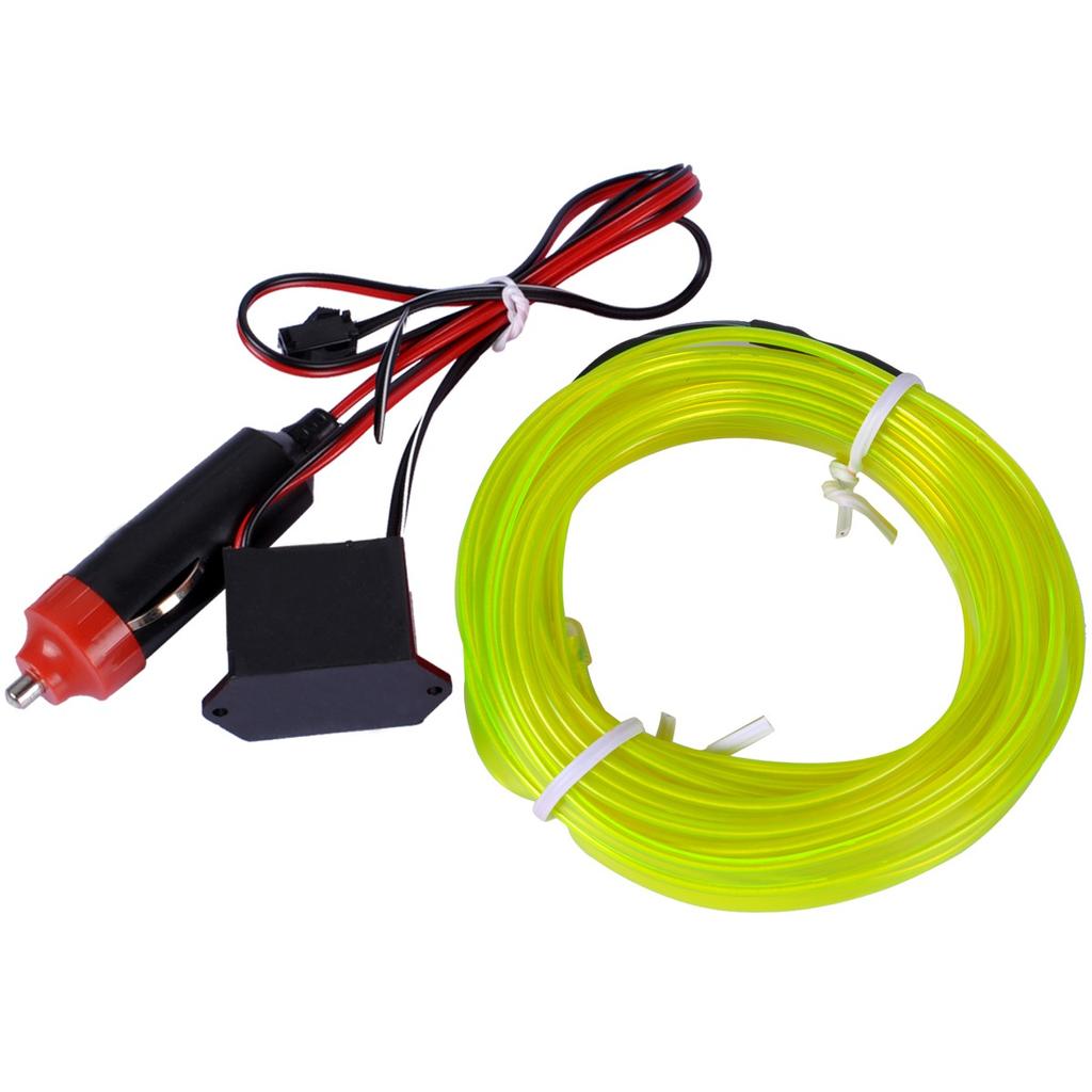 EL WIRE Ambient Fiber Optic LED Strip 1m 12V Yellow Off-Road