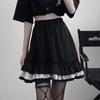 Mall Goth Gothic Lace Ruffle Mini Skirts Womens Harajuku Fairy Grunge Black Pleated Skirt Lolita Streetwear