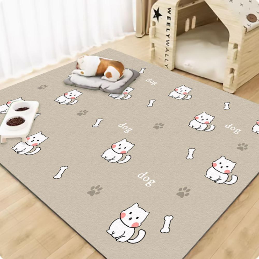 Easy to Clean Pet Dog Area Rug Cartoon Pattern Dog Anti Slip Mat  Dog and Cat