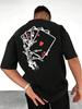 Men's Skull Hand & Poker Card Print T-shirt