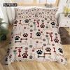 Dog Paw Duvet Cover Bone Pattern Cute Dog Paw Bedding Set For Teens Girls Boys Room Decor Gifts Pet Animal Cartoon Quilt Cover