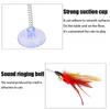 Swinging Spring Feather Cat Teaser with Suction Cup, Interactive Cat Toy with Sounding Bell, Teaser Wand Toys