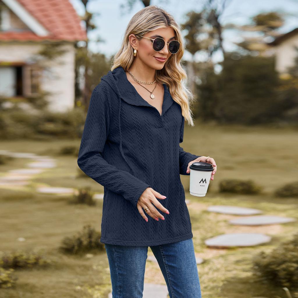 GMXIA Женские модные повседневные однотонные худи и свитшоты с капюшоном и длинными рукавами с принтом