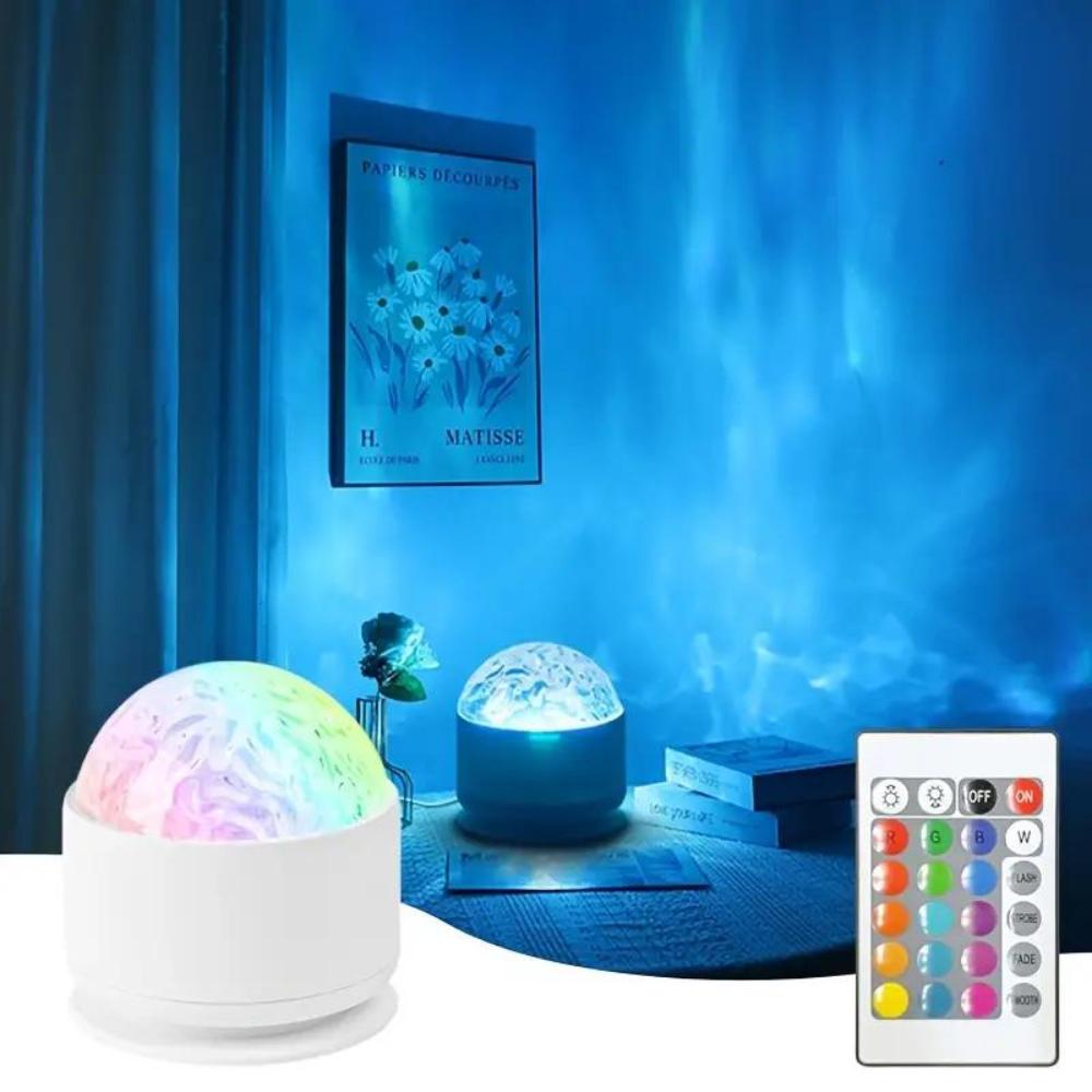 RGB Ocean Wave Aurora Lamp 16 Colors Atmosphere Projector New Waterripple Aurora Light Night