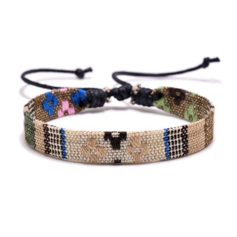 Multicolor Fabric Art Bracelet Ethnic Style Braid Bracelets Fashion Weave Bracelets  Unisex