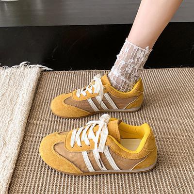 Тонкие немецкие тренировочные кроссовки женские лето 2025 новые ретро легкие дышащие сетчатые кроссовки Форрест Гамп на мягкой подошве спортивные кеды