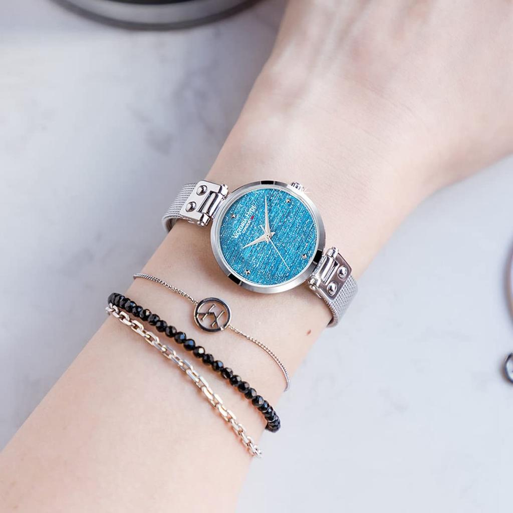 [VICTORIA HYDE] Женские модные часы, маленькие, тонкие, повседневные, водонепроницаемые, японские, кварцевые, стильные, с фейерверком, браслет из нержавеющей стали, на день рождения для женщин