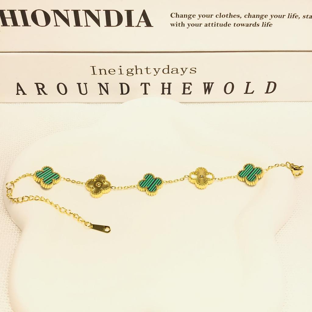 13 мм браслет с четырьмя листьями клевера и пятью цветами 18 карат модный высококачественный женский браслет