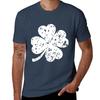 White Four Leaf Shamrock Clover Tshirt T Shirt Custom Print Unisex T Shirt Cotton High Quality Tshirt
