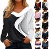 Women's T Shirt Tee Shirt  Fashion Casual Long Sleeve Print Fleece Collar V Neck Top