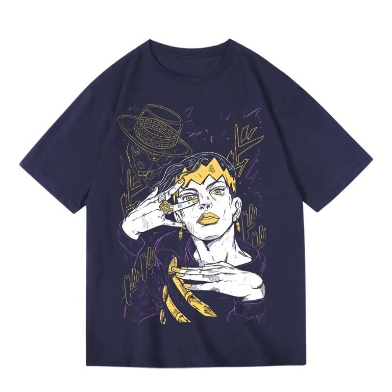 2025 Cartoon Japanese Anime Print T-shirt Crew Neck Men's and Women's Pure Cotton Short Sleeves Summer Fashion Clothes