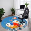 1pc Goldfish Ocean Office Round Area Rug, Indoor Mat Suitable For Office, Under Office Chairs Bedroom Living Room Home Decor, Room Deco