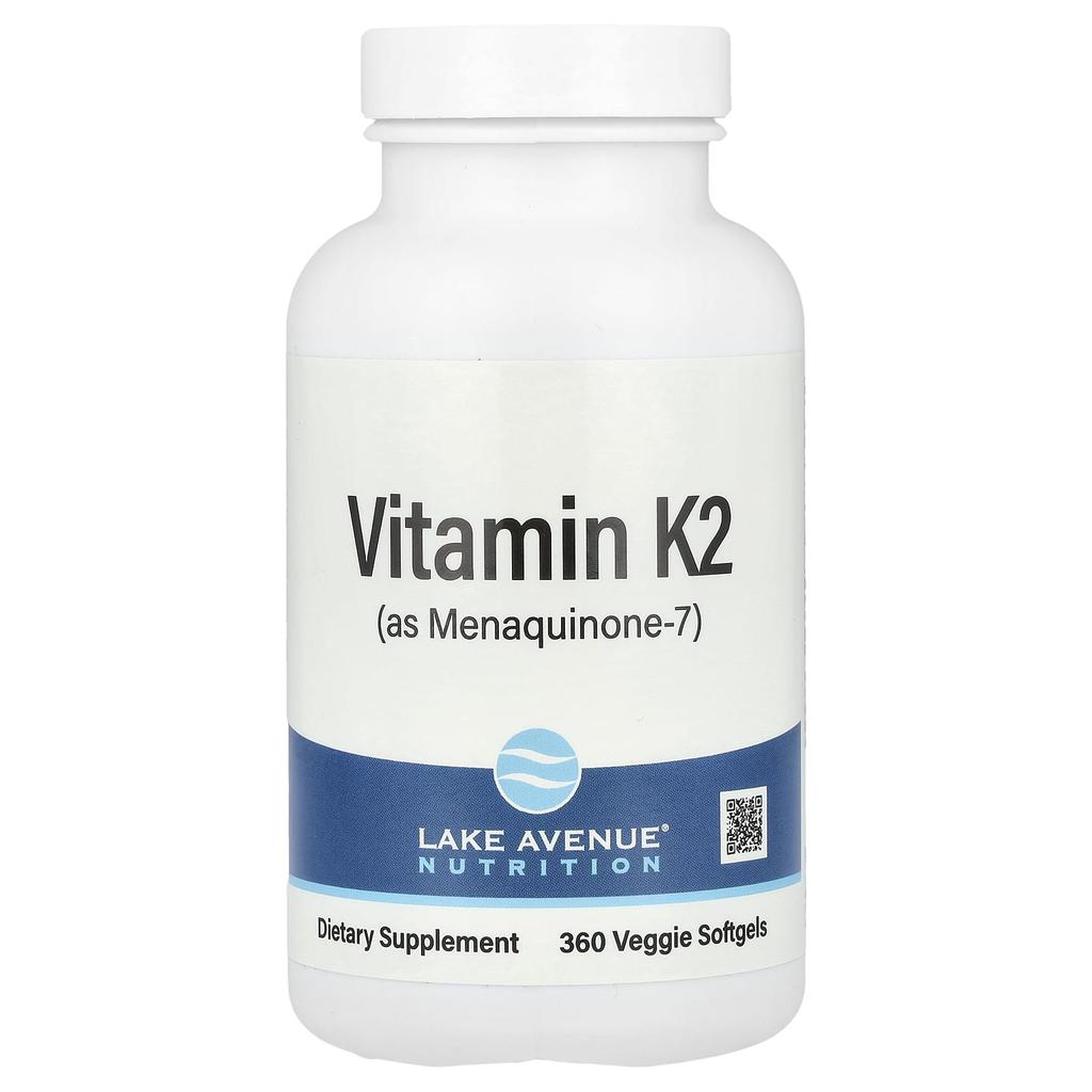 Lake Avenue Nutrition, Витамин K2 (менахинон-7), 50 мкг, 360 растительных мягких капсул