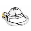 Stainless Steel Men's Chastity Lock Metal CB Lock Penis Cage Gay Slave Sex Toys Cock Ring Ball Stretcher Urethral Chastity