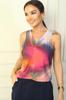 V Neck Front Pleated Lycra Colorful Blouse