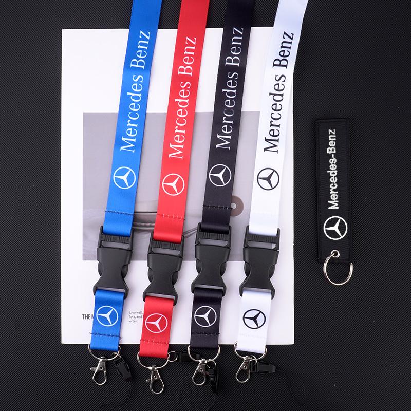 ZPU1 For Mercedes Benz A C E S G Class GLS W177 E300 GLC CLE CLA GLB New Neck Straps Lanyard Key Chain Work ID Card Hanging Rope Ring